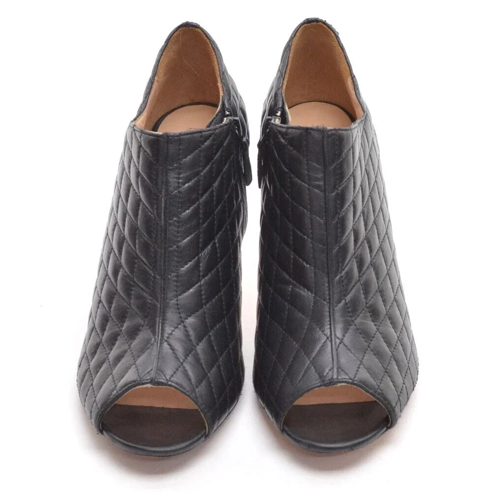 Cole Haan Annabel Black Quilted Stiletto Booties 10 B